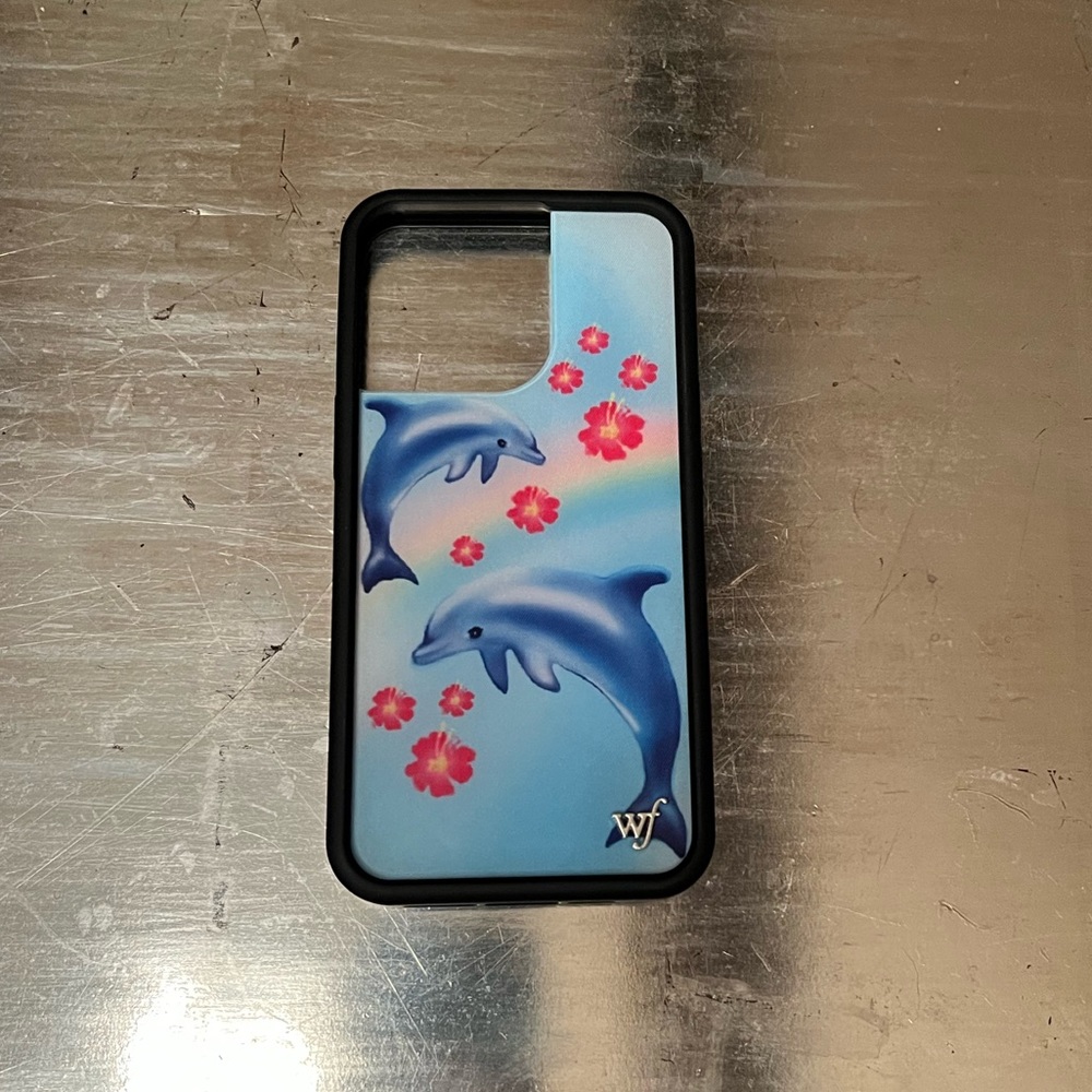 Wildflower iPhone 13 Pro Blue Dolphin Phone Case summer Lisa frank vibes